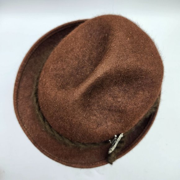 Rein Haar Bavarian Brown Wool Alpine Tyrolean Hat Metal Bayern Lion Crest Pin - Picture 6 of 12